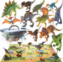 Velká dinosauří sada s podložkou, figurkami a kufříkem