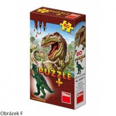 Puzzle 60 dílků Tyrannosaurus Rex + figurka dinosaura ZDARMA