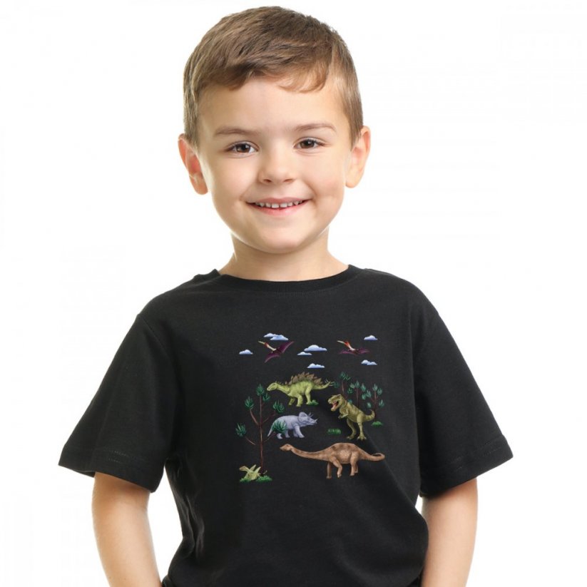 Dinosauří tričko pro kluky i holky - Barva: Bílá