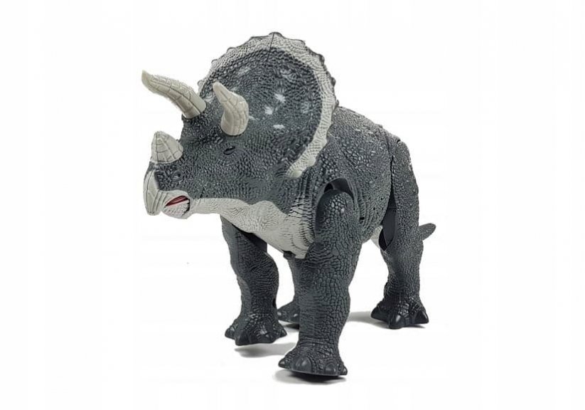 Chodící Triceratops se svítícími oči a zvuky - šedý - Barva: Zelená