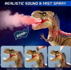 Interaktivní T-rex na dálkové ovládání - chodí, svítí, vydává zvuky a chrlí páru