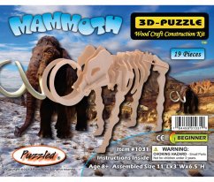 3D dřevěné puzzle - kostra mamuta - skládačka ze dřeva