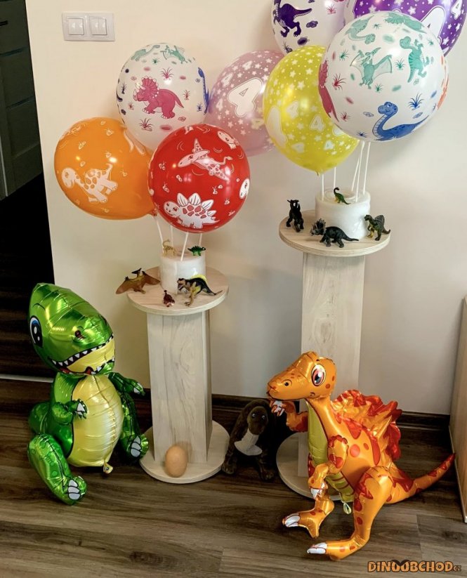 Barevné dinosauří nafukovací balónky 6 ks
