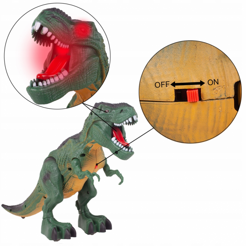 Interaktivní Tyrannosaurus, který vydává světlo a zvuky - Barva: Hnědá