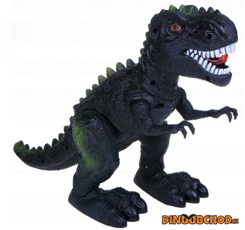 Černý T-rex - svítí, hýbe se a vydává zvuky