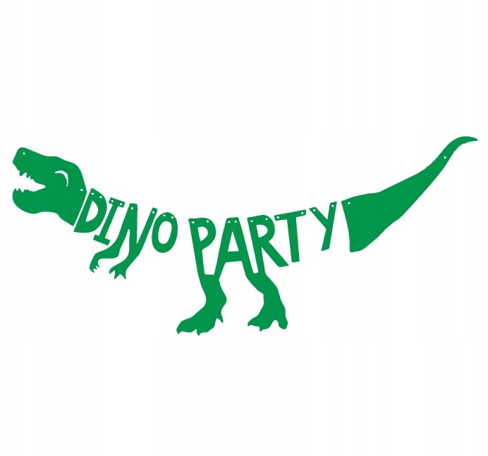 Dinosauří narozeninový nápis na pověšení - DINO PARTY - Barva: Zelená