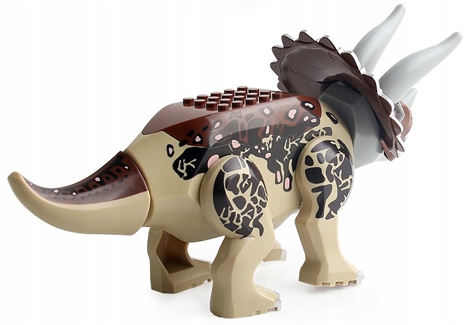 Skládací figurka Triceratopse s pohyblivými částmi - kompatibilní s Legem