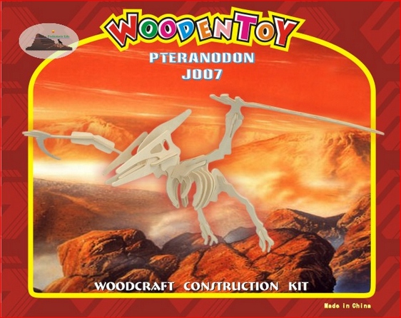 3D dřevěné puzzle - kostra Pteranodona - skládačka ze dřeva - rozpětí křídel 50 cm