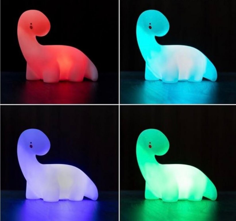 Dinosauří barevná noční LED lampička