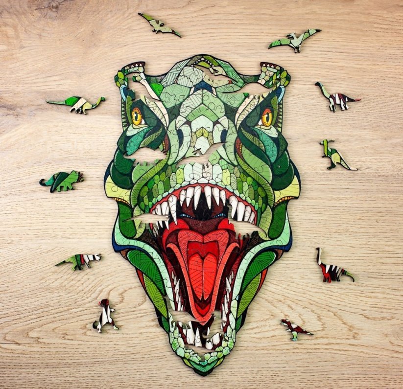Dřevěné mozaikové puzzle - Tyrannosaurus rex